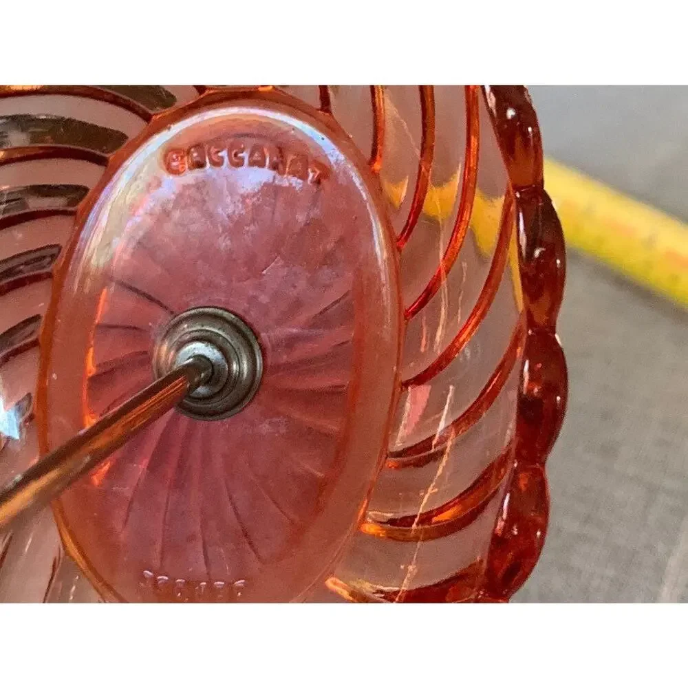 Vintage Baccarat Déposé Dresser Set | Depression Era Cranberry–Amber Glass
